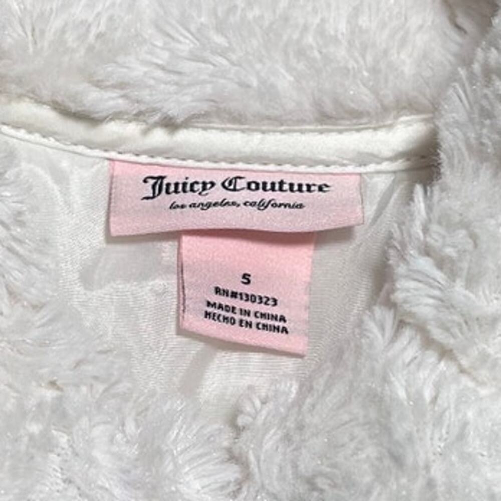 Juicy Couture Girls White Faux Fur Coat Size 5 - Picture 7 of 11